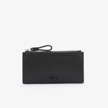 Lacoste Chantaco Large Piqué Leather Zip Cardholder Dámské - Taška Černé | CZ-4fhlCA